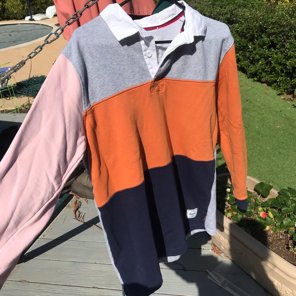 Hershel color block collared shirt